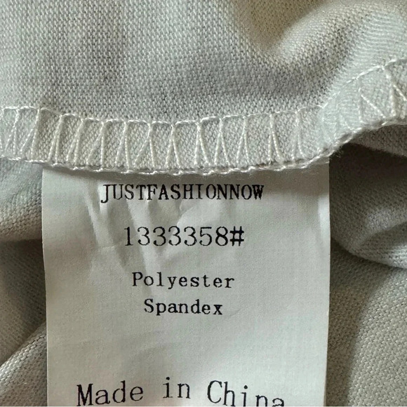 Just Fashion Now XL Shirt Top Brown Abstract Short Sleeve V Neck Knit Stretch - Picture 6 of 8